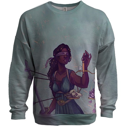 3D свитшот со знаком зодиака Весы (вид спереди)