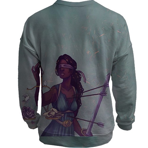 3D свитшот со знаком зодиака Весы (вид сзади)