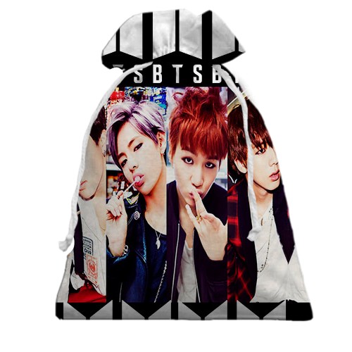 3D Подарунковий мішечок з групою БТС (BTS) K-POP (вид спереду)
