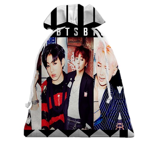 3D Подарунковий мішечок з групою БТС (BTS) K-POP (вид ззаду)