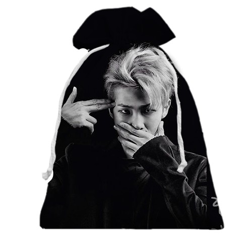 3D Подарочный мешочек с группой БТС (BTS) K-POP ARMY RAP MONSTER (вид спереди)