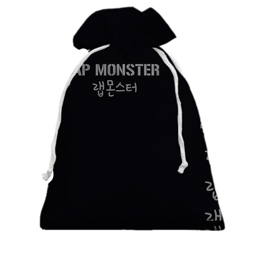 3D Подарочный мешочек с группой БТС (BTS) K-POP ARMY RAP MONSTER (вид сзади)