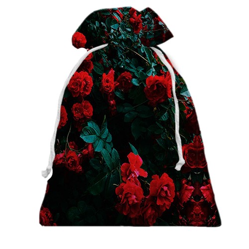 3D Подарочный мешочек с кустом роз (вид сзади)