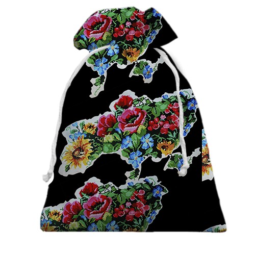 3D Подарочный мешочек с картой Украины (вид сзади)