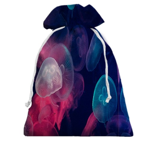 3D Подарунковий мішечок з медузами в океані (вид ззаду)