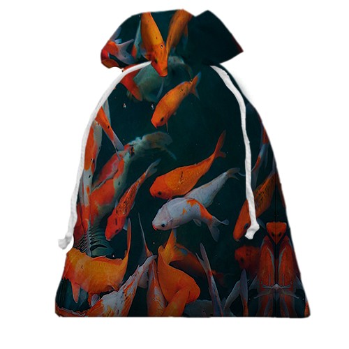 3D Подарунковий мішечок з рибками в акваріумі (вид ззаду)