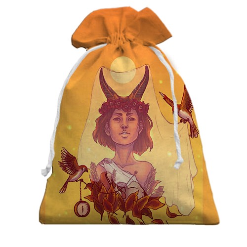 3D Подарунковий мішечок зі знаком зодіаку Козеріг (вид спереду)