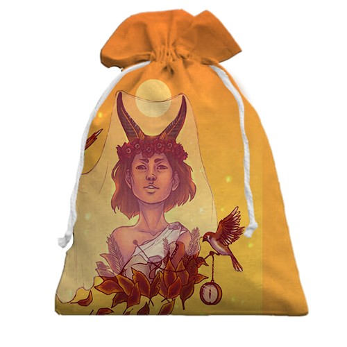 3D Подарунковий мішечок зі знаком зодіаку Козеріг (вид ззаду)