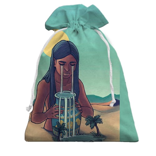 3D Подарунковий мішечок зі знаком зодіаку Водолій (вид ззаду)