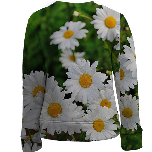 Дитячий 3D світшот з квітами ромашками (вид ззаду)