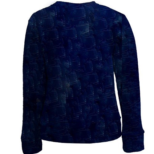 Детский 3D свитшот с группой БТС (BTS K-POP) ARMY в костюмах (вид сзади)