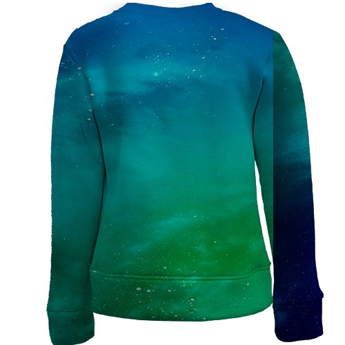 Дитячий 3D світшот з бірюзовим космосом (вид ззаду)