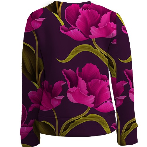 Дитячий 3D світшот з рожевими квітами (2) (вид ззаду)