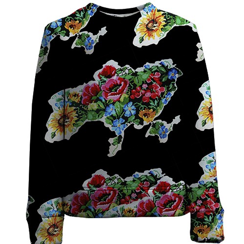 Дитячий 3D світшот з картою України (вид спереду)