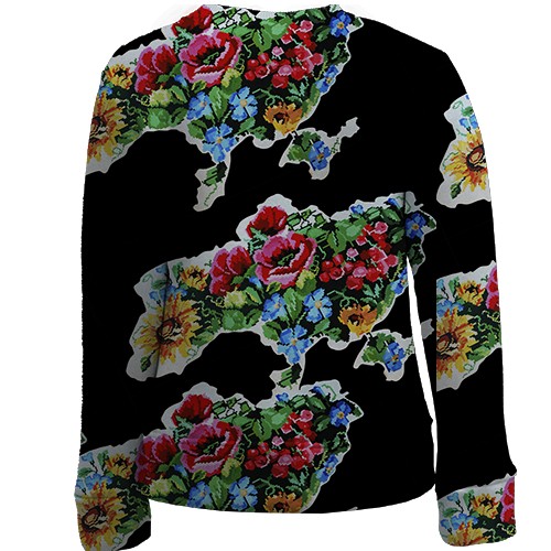 Дитячий 3D світшот з картою України (вид ззаду)