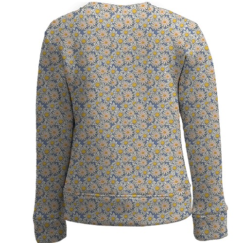 Детский 3D свитшот с ромашками (вид сзади)