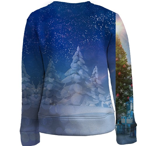 Дитячий 3D світшот з нарядженою ялинкою (вид ззаду)