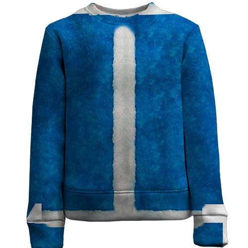 Детский 3D свитшот с костюмом Снегурочки (вид спереди)