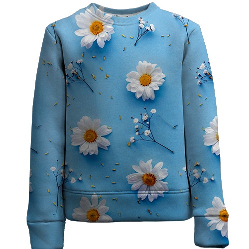 Детский 3D свитшот Ромашки (АРТ) (вид спереди)