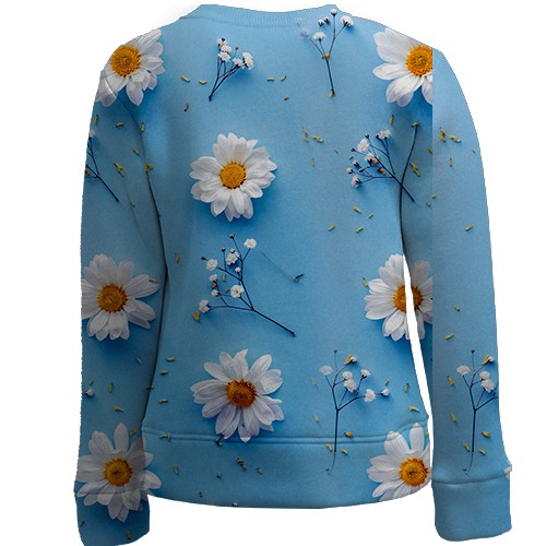 Детский 3D свитшот Ромашки (АРТ) (вид сзади)