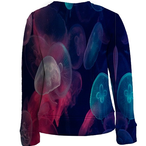 Детский 3D свитшот с медузами в океане (вид сзади)