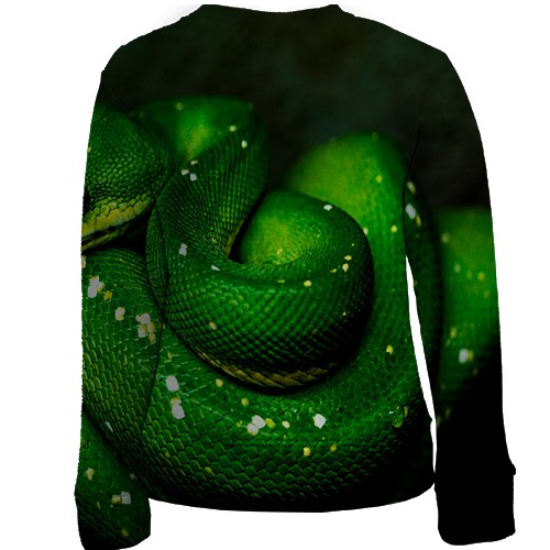 Дитячий 3D світшот із зеленою змією (вид ззаду)