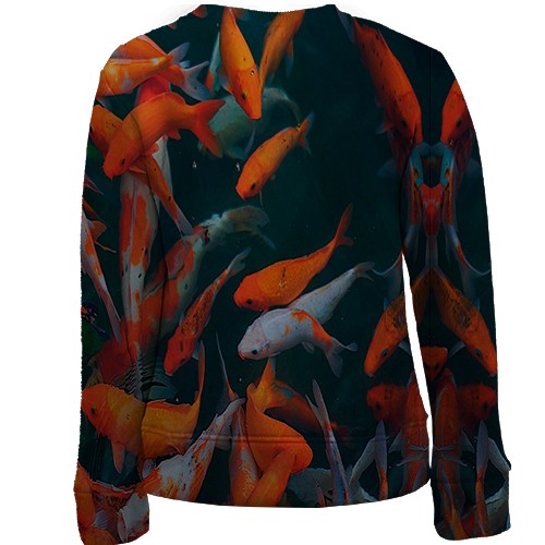 Детский 3D свитшот с рыбками в аквариуме (вид сзади)