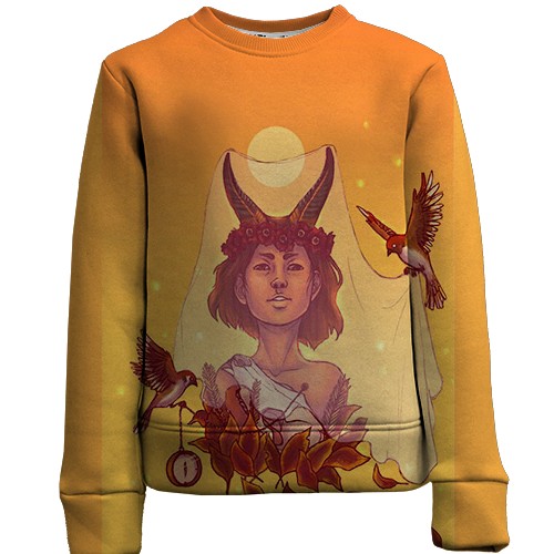 Детский 3D свитшот со знаком зодиака Козерог (вид спереди)