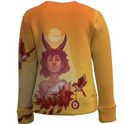 Детский 3D свитшот со знаком зодиака Козерог (вид сзади)