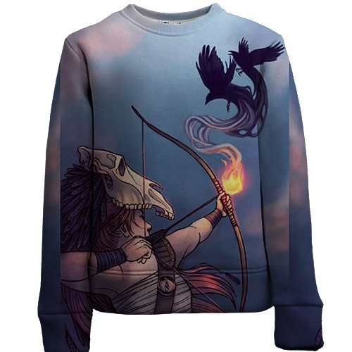 Детский 3D свитшот со знаком зодиака Стрелец (вид спереди)