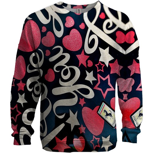 3D світшот Love you (вид спереду)