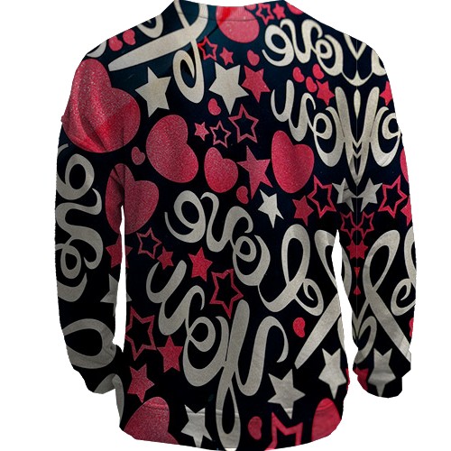 3D світшот Love you (вид ззаду)