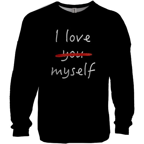 3D світшот I love myself (вид спереду)