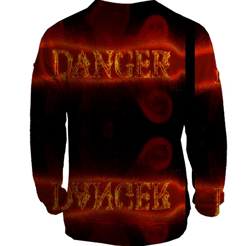 3D світшот Danger (вид ззаду)