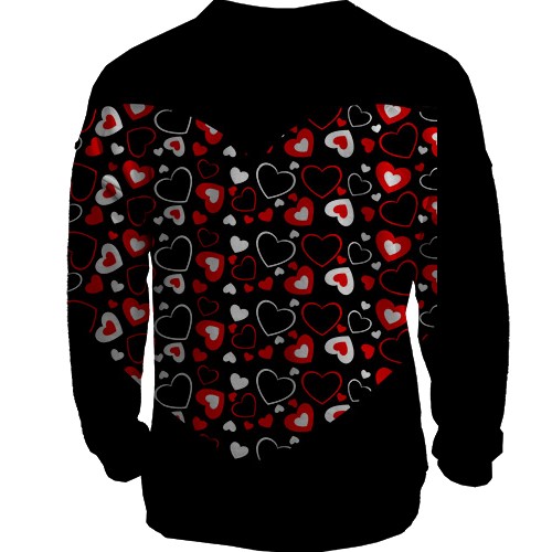 3D свитшот с сердечками 2 (вид сзади)