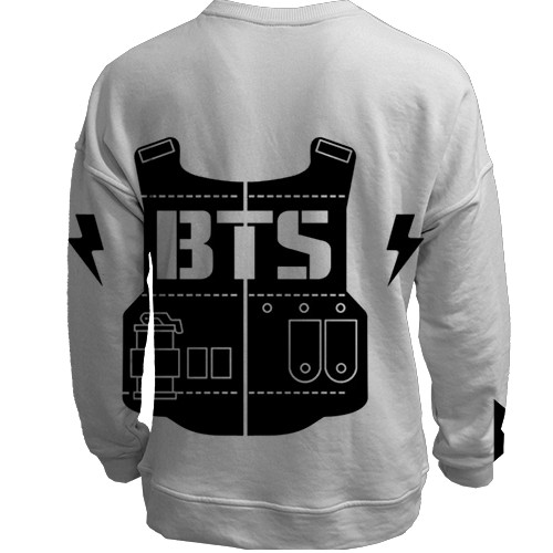 3D світшот з группой БТС (BTS) K-POP ARMY (вид ззаду)