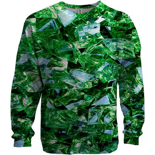 3D свитшот с изумрудами (вид спереди)