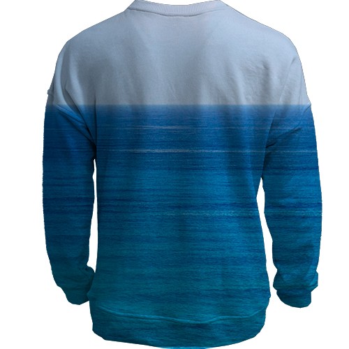 3D свитшот с надписью " На небе только и говорят, что о море" (вид сзади)