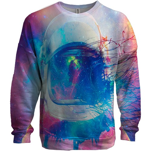 3D світшот з астронавтом в космосі (вид спереду)