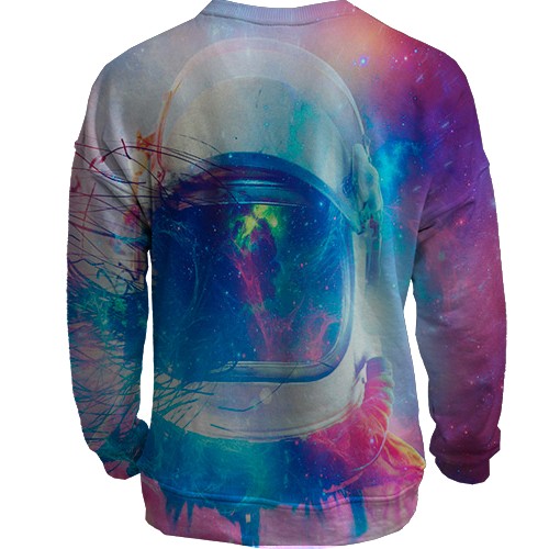 3D світшот з астронавтом в космосі (вид ззаду)