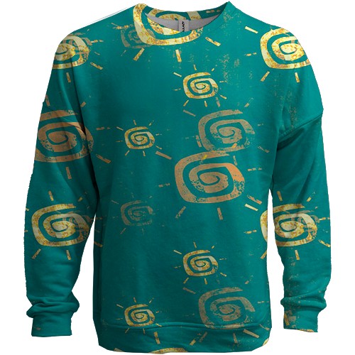 3D світшот з жовтими іконками сонця (вид спереду)