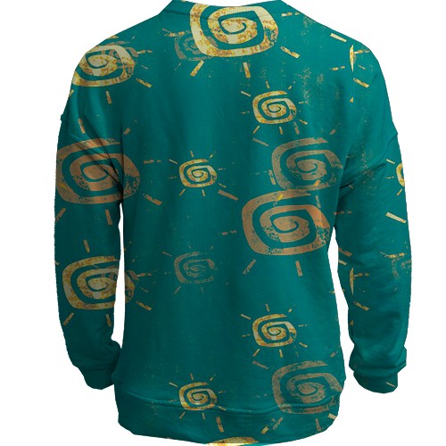 3D світшот з жовтими іконками сонця (вид ззаду)