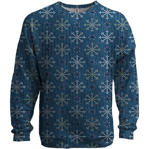 3D світшот з візерунками сніжинок (вид спереду)