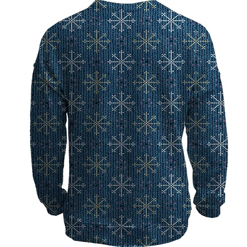 3D світшот з візерунками сніжинок (вид ззаду)