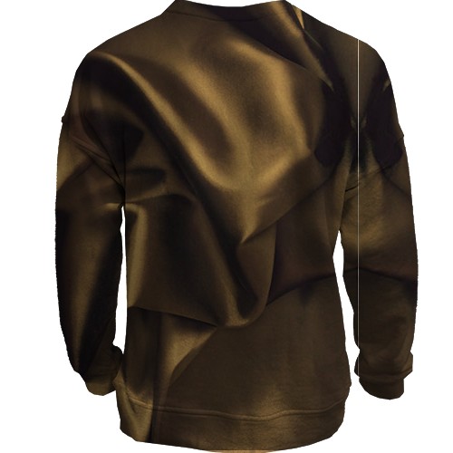 3D свитшот с золотой шелковой тканью (вид сзади)