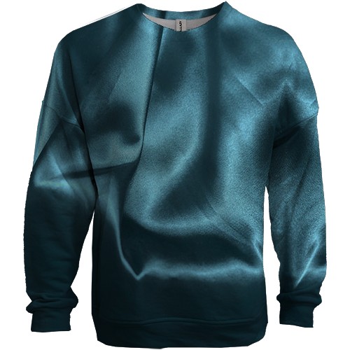 3D свитшот с синей шелковой тканью (вид спереди)