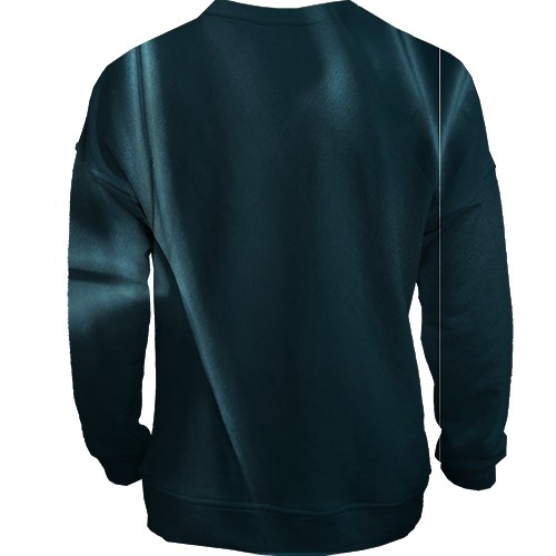 3D свитшот с синей шелковой тканью (вид сзади)