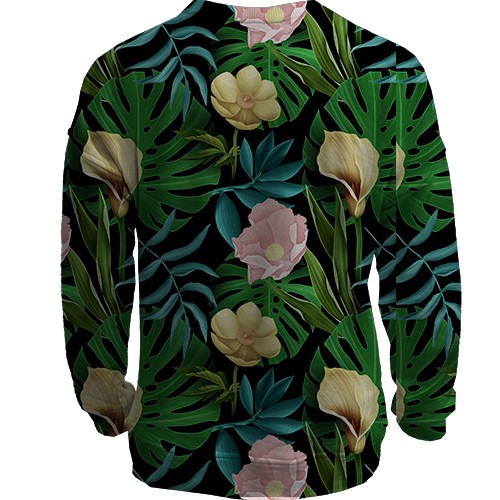 3D свитшот с цветами и листьями (вид сзади)