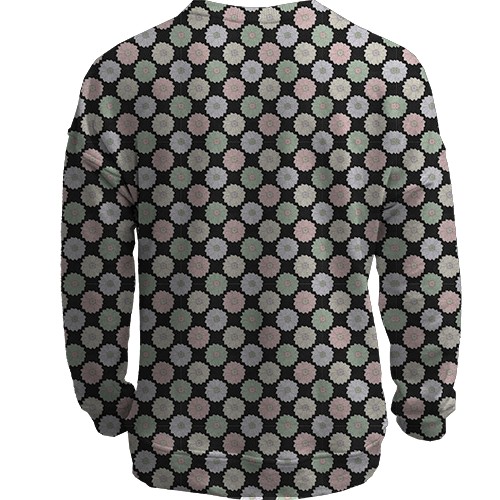 3D свитшот с белыми цветами (вид сзади)