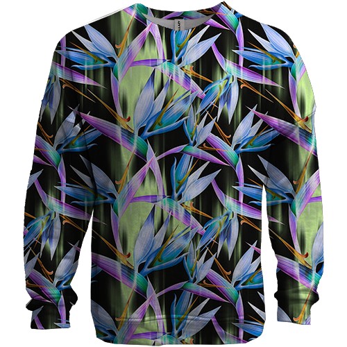 3D свитшот со светящимися цветами (вид спереди)